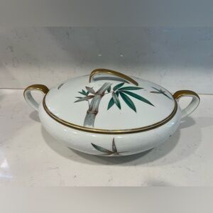Noritake Bamboo Design Tureen with Gold Accents